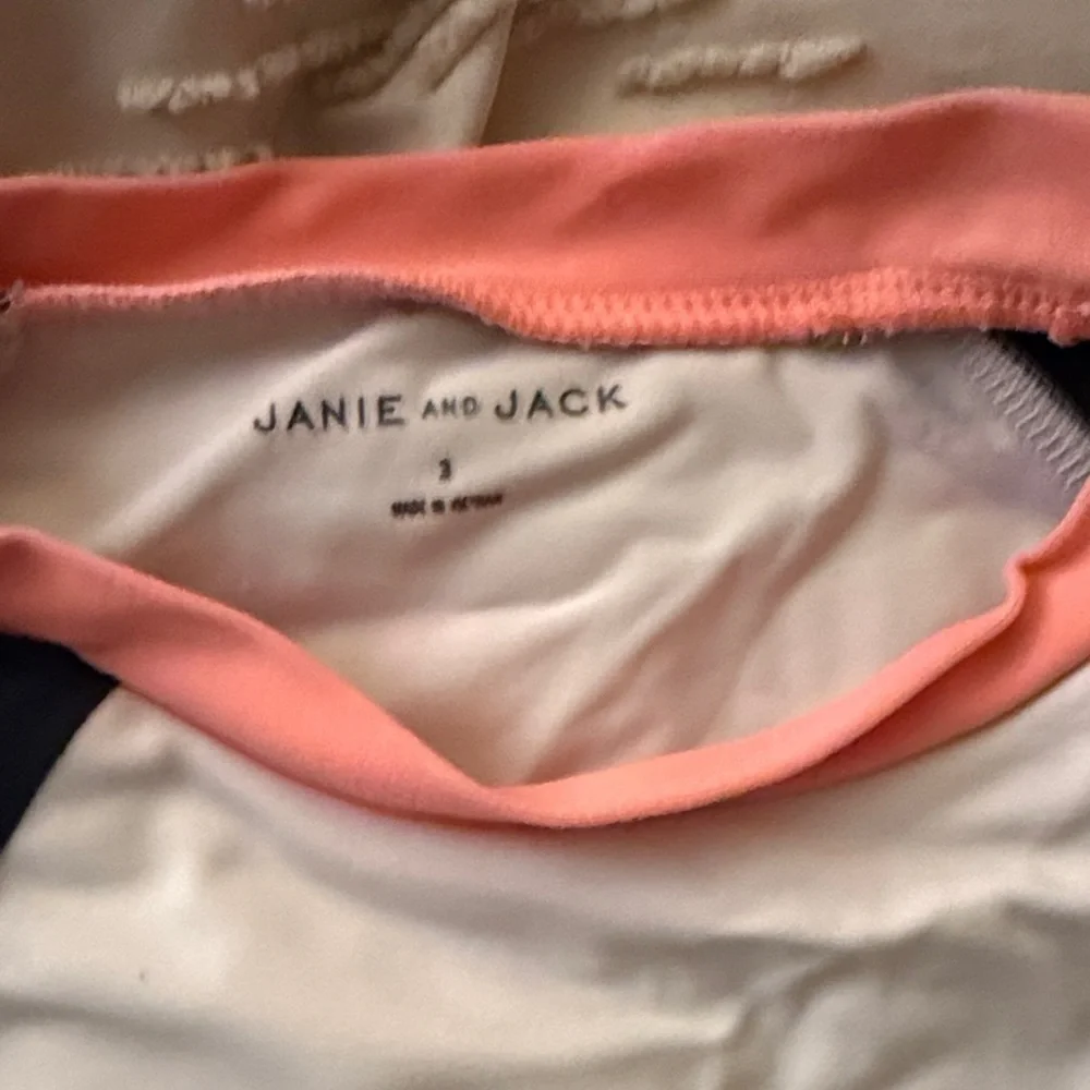 Janie and Jack Navy and Coral Kids Rashguard